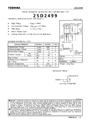 Datasheet 2SD2499 manufacturer Toshiba