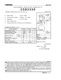 Datasheet 2SD2550 manufacturer Toshiba