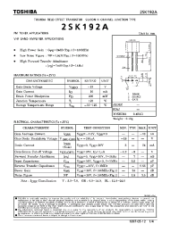 Datasheet 2SK192A manufacturer Toshiba