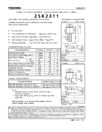 Datasheet 2SK2311 manufacturer Toshiba