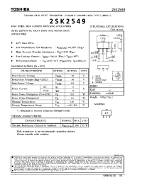 Datasheet 2SK2549 manufacturer Toshiba