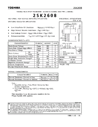 Datasheet 2SK2608 manufacturer Toshiba