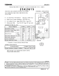 Datasheet 2SK2615 производства Toshiba