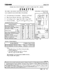 Datasheet 2SK2718 производства Toshiba