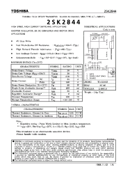Datasheet 2SK2844 производства Toshiba