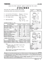 Datasheet 2SK2884 manufacturer Toshiba