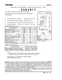 Datasheet 2SK2917 manufacturer Toshiba