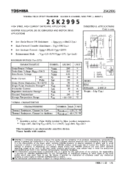 Datasheet 2SK2995 производства Toshiba
