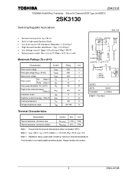 Datasheet 2SK3130 производства Toshiba