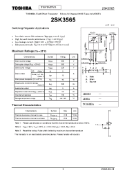 Datasheet 2SK3565 manufacturer Toshiba