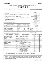 2SK370 Toshiba N Channel Junction Type For Low Noise Audio