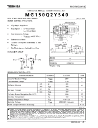 Datasheet MG150Q2YS40 manufacturer Toshiba