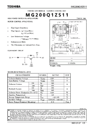 Datasheet MG200Q1ZS11 manufacturer Toshiba