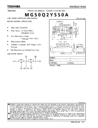 Datasheet MG50Q2YS50A manufacturer Toshiba