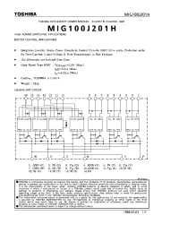 Datasheet MIG100J201H manufacturer Toshiba