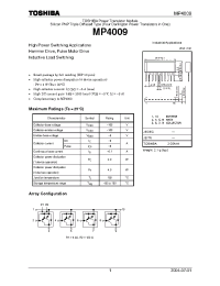 Datasheet MP4009 manufacturer Toshiba