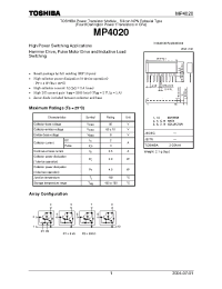 Datasheet MP4020 manufacturer Toshiba