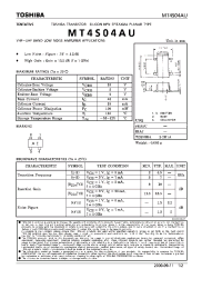 Datasheet MT4S04AU manufacturer Toshiba