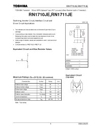 Datasheet RN1710JE manufacturer Toshiba