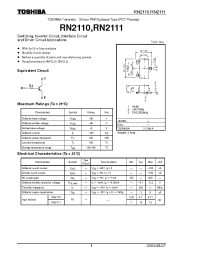 Datasheet RN2110 manufacturer Toshiba