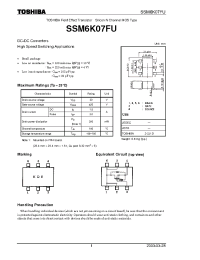 Datasheet SSM6K07FU manufacturer Toshiba