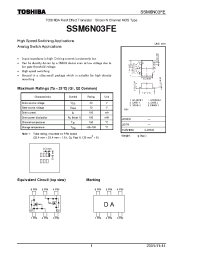 Datasheet SSM6N03FE manufacturer Toshiba