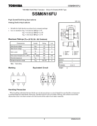 Datasheet SSM6N16FU производства Toshiba