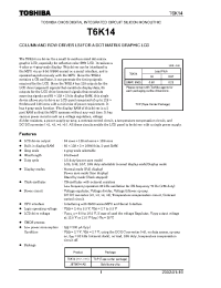 Datasheet T6K14 manufacturer Toshiba