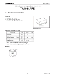 Datasheet TA4011AFE manufacturer Toshiba