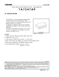 Datasheet TA7247AP manufacturer Toshiba