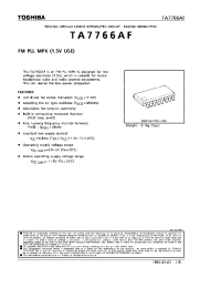 Datasheet TA7766AF manufacturer Toshiba