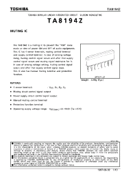 Datasheet TA8194Z manufacturer Toshiba