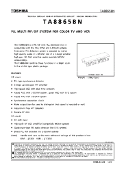 Datasheet TA8865 manufacturer Toshiba