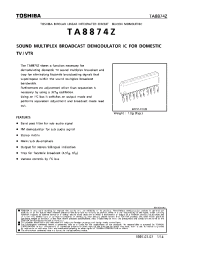 Datasheet TA8874Z manufacturer Toshiba