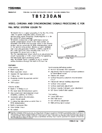 Datasheet TB1230AN manufacturer Toshiba