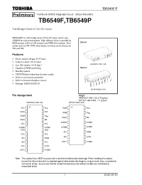 Datasheet TB6549PG manufacturer Toshiba