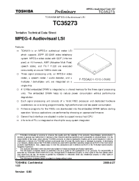 Datasheet TC35273 manufacturer Toshiba