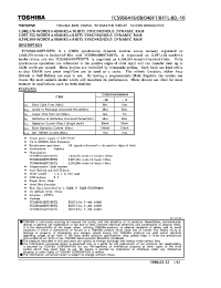 Datasheet TC59S6404BFT/BFTL-80 manufacturer Toshiba