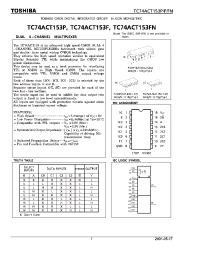 Datasheet TC74ACT153P manufacturer Toshiba