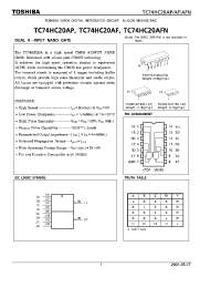 Datasheet TC74HC20AP manufacturer Toshiba