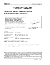 Datasheet TC74LCX16652 manufacturer Toshiba