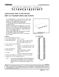 Datasheet TC74VCX162374FT manufacturer Toshiba