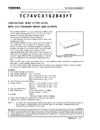 Datasheet TC74VCX162843FT manufacturer Toshiba