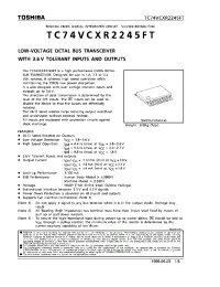 Datasheet TC74VCXR2245FT manufacturer Toshiba