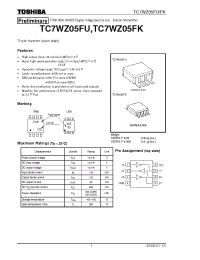 Datasheet TC7WZ05FU manufacturer Toshiba