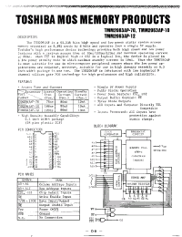 Datasheet TMM2063AP-10 manufacturer Toshiba