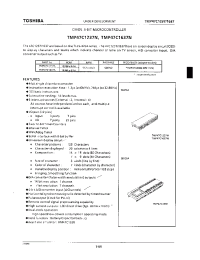 Datasheet TMP47C1237N manufacturer Toshiba