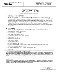 Datasheet TMPR4927ATB-200 manufacturer Toshiba