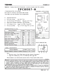 Datasheet TPC8007-H manufacturer Toshiba