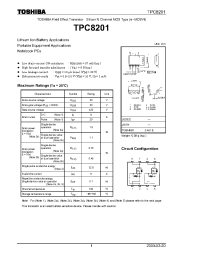 Datasheet TPC8201 manufacturer Toshiba